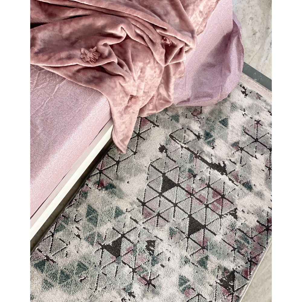 Tappeto Glamour Placido Grigio e Rosa in Due Diverse Misure