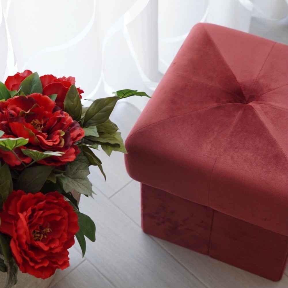 Pouf Contenitore Cubo in Velluto 40x40x40 Preziosa Home