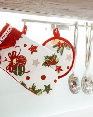 Xmas Bell Set Guanto e Presina Preziosa Decorazioni Accessori Natalizi Per Cucina