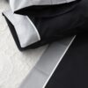 Completo Lenzuola Matrimoniali 100% Cotone Eneas Nero Con Bordo Grigio