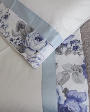 Completo Letto Penelope Floreale celeste