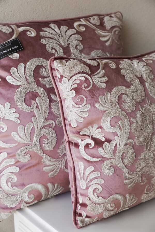 Cuscino Arredo Elegante 40x40 in Velluto Punto Spugna Preziosa Luxury Home
