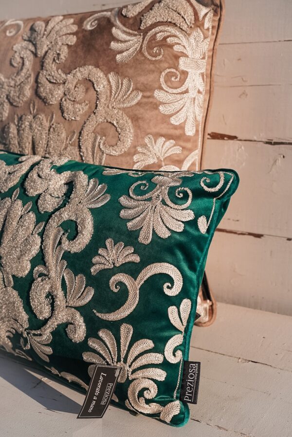 Cuscino Arredo Elegante 40x40 in Velluto Punto Spugna Preziosa Luxury Home