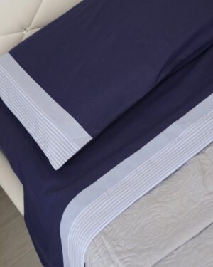 Completo Letto Sartoria Matrimoniale Blu Azzurro