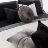 Completo Lenzuola Matrimoniali 100% Cotone Eneas Nero Con Bordo Grigio