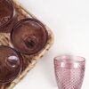 Bicchieri in Vetro 4 Pezzi con Vassoio in Vimini