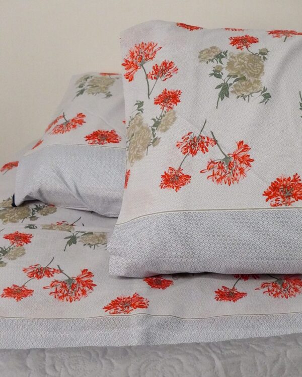 Completo Lenzuola Marena Dea Floreali In Cotone 100% Biancaluna