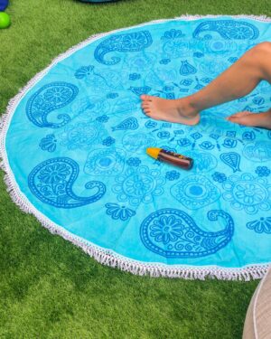 Telo Mare Tondo Zeno 150cm in Spugna Velour 100% cotone