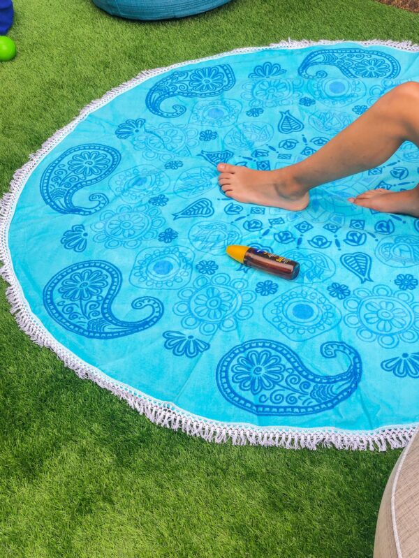Telo Mare Tondo Zeno 150cm in Spugna Velour 100% cotone
