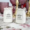 Sale e Pepe Set in Ceramica Shabby Crema con scritta