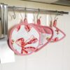 Presine set 3 pezzi Calisè Cuore Tonda Cappuccio Rosa Fiori e Righe