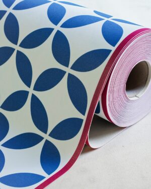Tappeto Passatoia in Vinile Alexia Blu Bianco e Rosso a Metraggio larghezza 50 cm