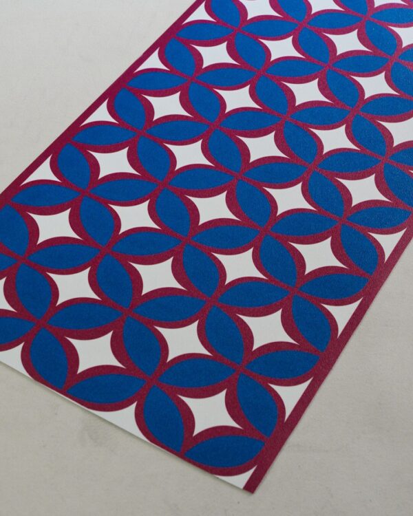 Tappeto Passatoia in Alexia Blu Bianco e Rosso a Metraggio larghezza 50 cm