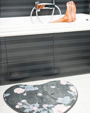 Tappeto Bagno Atolli Forma Cuore in Memory con Fondo Antiscivolo 50x60 cm