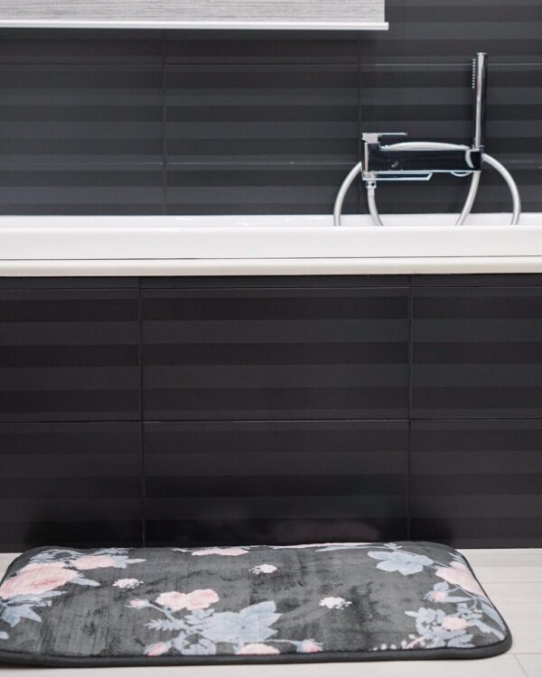 Tappeto Bagno Atolli Rettangolare in Memory con Fondo Antiscivolo 45x75 cm