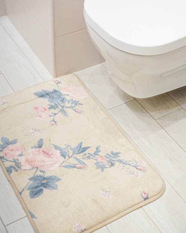 Tappeto Bagno Atolli Rettangolare in Memory con Fondo Antiscivolo 45x75 cm