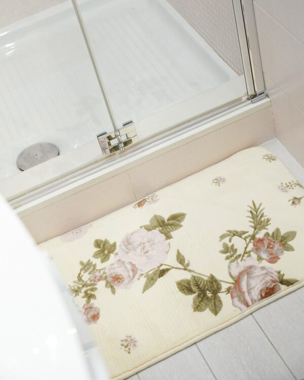 Tappeto Bagno Atolli Rettangolare in Memory con Fondo Antiscivolo 45x75 cm