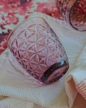Set 3 Bicchieri in Vetro Acqua Margot Rosa