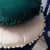 Cuscino Perla Tondo in Velluto con Pon Pon Grande o Piccolo