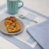 Tovaglietta Colazione Con Tovagliolo Linea Queen a Quadri Con Merletto
