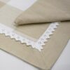 Tovaglietta Colazione Con Tovagliolo Linea Queen a Quadri Con Merletto