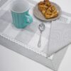 Tovaglietta Colazione Con Tovagliolo Linea Queen a Quadri Con Merletto