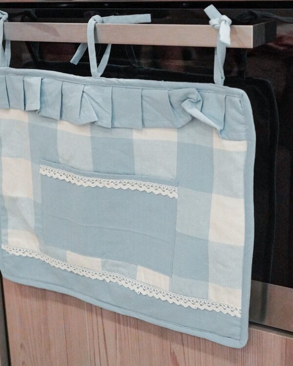 Copriforno Linea Queen con Tasca con Merletto e Laccetti
