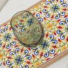 Tagliere in Ceramica Maiolica con Base in Bamboo-2817