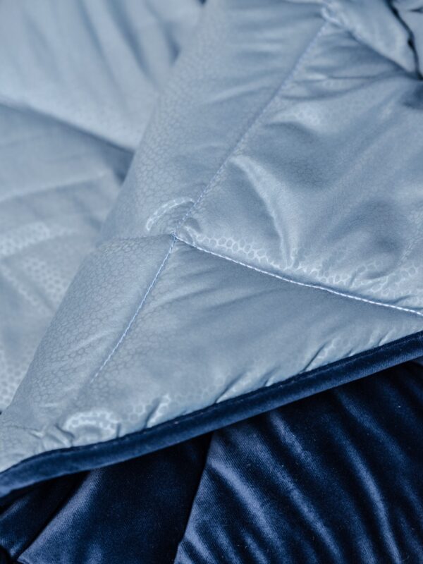 Trapunta VELVET Blu Effetto Velluto Invernale Double Face Calda e Morbida Matrimoniale Singola o Una piazza e Mezzo
