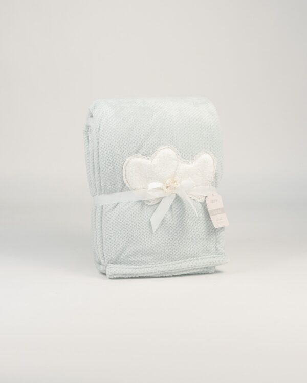 Plaid Badia con Cuoricini Merletto Applicati In Morbido Coral