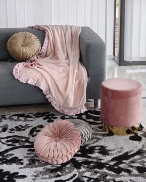 Plaid Chic Coperta In Coral Con Frill Rosa Morbido E Caldo