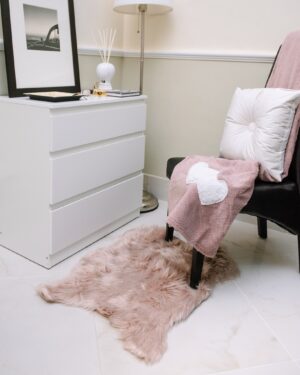 Plaid Badia con Cuoricini Merletto Applicati In Morbido Coral