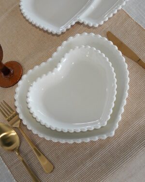 Piatto Cuore Pearl Porcellana Bianco