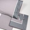 Completo Lenzuola Matrimoniali 100% Cotone Eneas Grigio Chiaro Con Bordo Grigio Scuro