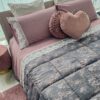 Trapunta Invernale Diana Coconuda Pink Matrimoniale In Tessuto Jacquardato Fondo Nero E Dettagli Rose Gold