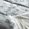 Trapunta Invernale Diana Coconuda Sky Matrimoniale In Tessuto Jacquardato Fondo Argento E Dettagli Azzurri