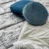 Trapunta Invernale Diana Coconuda Sky Matrimoniale In Tessuto Jacquardato Fondo Argento E Dettagli Azzurri