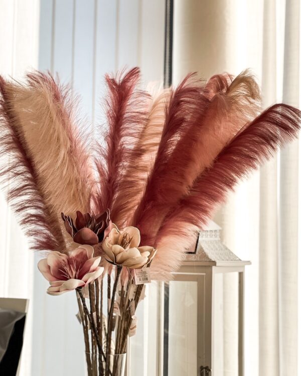Pampas Ramo di Piume Decorativo Altezza 110 Cm