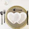 Piatto Doppio Cuore 31x19 Cm Pearl Porcellana Bianco