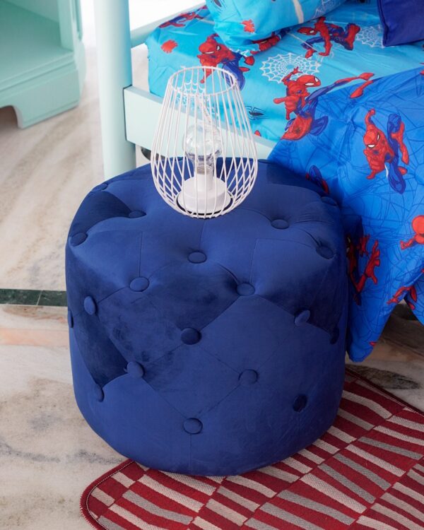 Pouf Round Bottom Carillo Home in Velluto Rosa Antico 40x36-16549