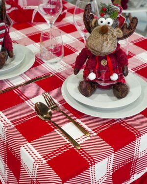 Tovaglia in Cotone Con Balza Linea Xmas Queen di Preziosa Home
