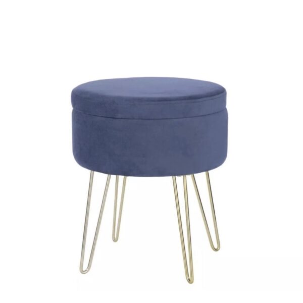 Sgabello Orlando In Velluto Con Gambe Oro Elegante