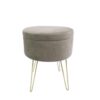 Sgabello Orlando In Velluto Con Gambe Oro Elegante
