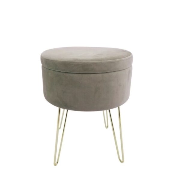 Sgabello Orlando In Velluto Con Gambe Oro Elegante
