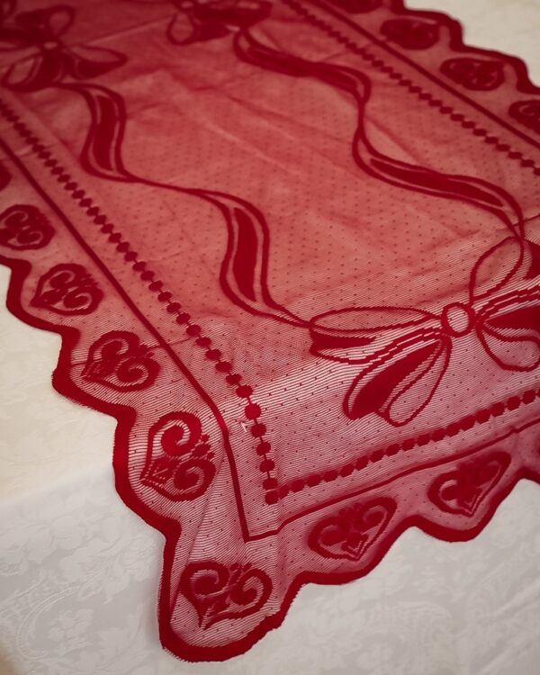 Runner Elegante Xmas Regina in Filet Piazzato Smerlato 50x150 cm
