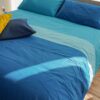Copripiumino Polo Petrolio Parure Completa 100% Cotone Made in Italy