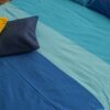 Copripiumino Polo Petrolio Parure Completa 100% Cotone Made in Italy
