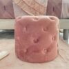 Pouf Round Bottom Carillo Home in Velluto Rosa Antico 40x36