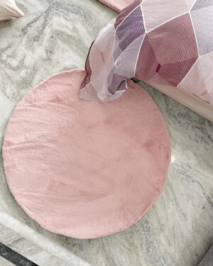 Tappeto Rabbit Arredo in Pelliccia Pelo Corto Tondo 90 o 120 Cm Diametro
