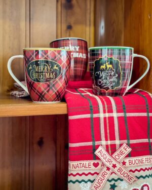 Tazza Mug Tartan Natalizia Con Scritte